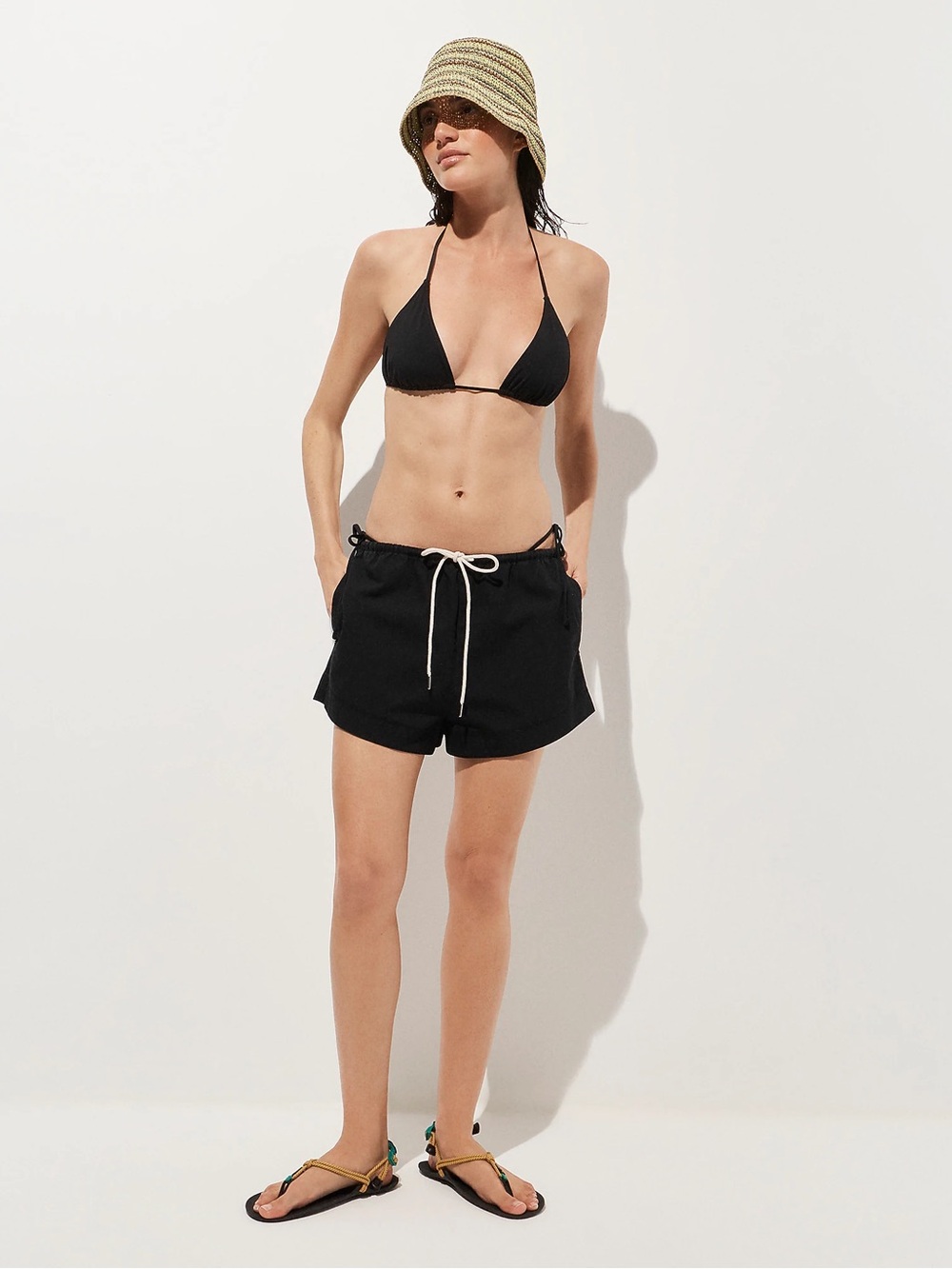 Cruise drawstring short in cotton poplin